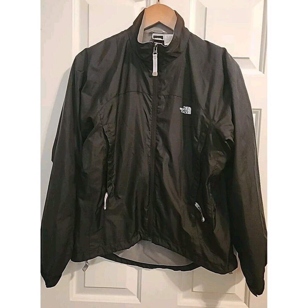 The North Face Womens Windbreaker Small Black Adjustable Waist Tie Jacket